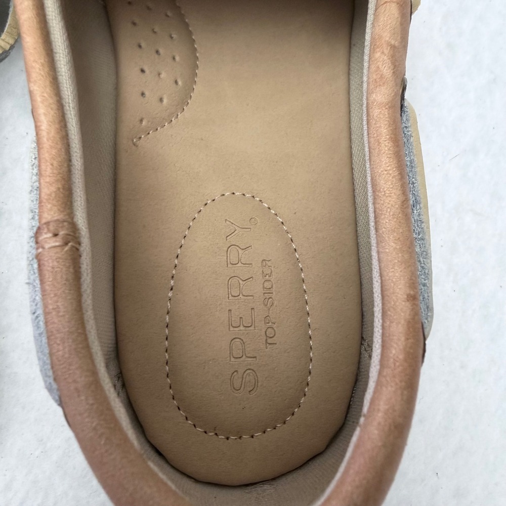 Sperry Bluefish 2-Eye Womens Boat Shoes Linen Multi Leather STS95589 Size 8 - Picture 4 of 12